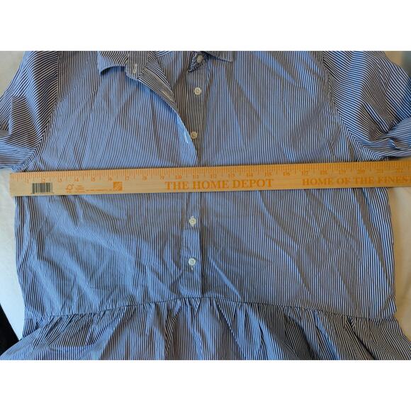 Birds of Paradis by Trovata Blue & White Striped Peplum Shirt - Large - Picture 5 of 9